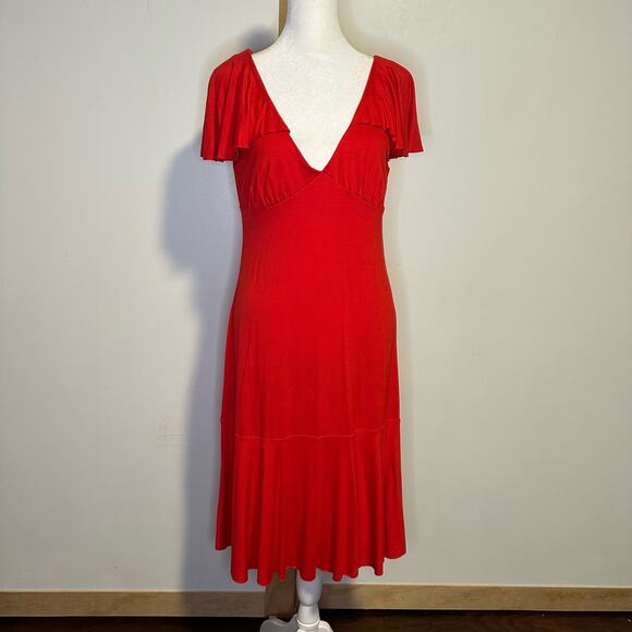 Armani Exchange red low back midi dress size L - Picture 2 of 11